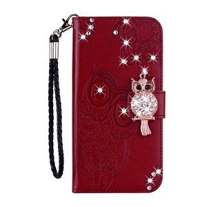 Dây Đeo Bling Kim Cương Owl Ví Da Trường Hợp Đối Với <span class=keywords><strong>iPhone</strong></span> 17 Không Khí 17 Pro Max Rhinestone Thẻ Khe Cắm Đứng Lật Bìa Pouch - Product Image 2