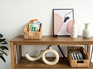 Piccoli Cestini in <span class=keywords><strong>Vimini</strong></span> con Manico, Cesto in Erba Marina per Parete, Cesto Intrecciato a Mano per Conservazione Vestiti - Product Image 5