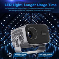 Projecteur intelligent Android A10 personnalisable, compatible 4K, mini projecteur vidéo LED portable, WiFi pour cinéma maison et films en plein air