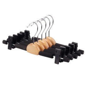 Non-slip solid wood women's clothing sponge hangers and trouser hangers with logo wholesale, non-marking, anti-shoulder - Product Image 5