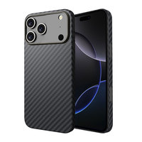 Étui de téléphone en fibre de carbone véritable avec chargement magnétique, antichoc, étanche, design professionnel pour 17/17Pro/17Air/17 Pro