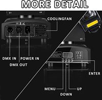 WUZSTAR Tête Mobile DJ Lumière Mini Double Têtes 10 LED RGBW Faisceau D'or Strobe Son Activé DMX 512 IP20 ABS Alliage Acier Noir