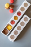 Boîte à dessert en papier personnalisée, vente chaude, type tiroir, emballage pour muffins, biscuits, gâteaux, boîte à macarons blanche individuelle