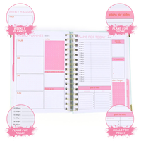 Agenda Motivationnel Personnalisé Premium ODM pour Marques Haut de Gamme – Esthétique Rose, Couverture Rigide, Estampage à Chaud, Papier Artistique – Direct Usine