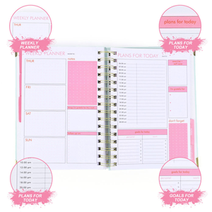 Diario Motivazionale Premium Personalizzato ODM per Branding di Alta Gamma, Planner Estetico con Copertina Rigida <span class=keywords><strong>Rosa</strong></span>, Carta Artistica con Stampa a Caldo - Product Image 2