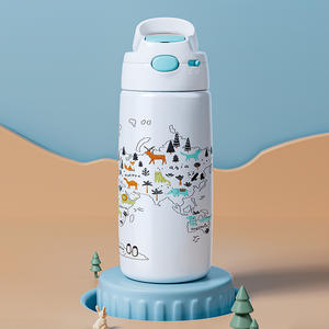 Crianças Bonito garrafa de Água Quente Garrafa Térmica Caneca Copo De Água Com Palha para Menino e Menina - Product Image 6