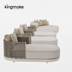 Chaise longue de luxe moderne <span class=keywords><strong>en</strong></span> corde tressée pour extérieur, lit de <span class=keywords><strong>soleil</strong></span> imperméable, transat de jardin, canapé pour hôtel et bord de piscine - Product Image 2
