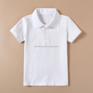 高品質カスタム子供用ポロシャツ卸売コットン刺繍ロゴゴルフTシャツ子供用スクールトップユニフォーム - Product Image 4