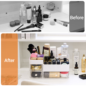 <b>Plastic</b> Eco-Friendly Modern Desk Organizer Drawers Multi-Functional Makeup Office <b>Storage</b> Box for Cosmetics Stationery Home - Product Image 4