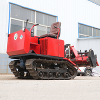 Traktor Mini Crawler 2WD dengan Mesin Diesel 35 HP Ukuran Kecil Tenaga Besar untuk Penggunaan Pertanian Mudah Mengatasi Pegunungan dan Bukit Dilengkapi Penggaruk
