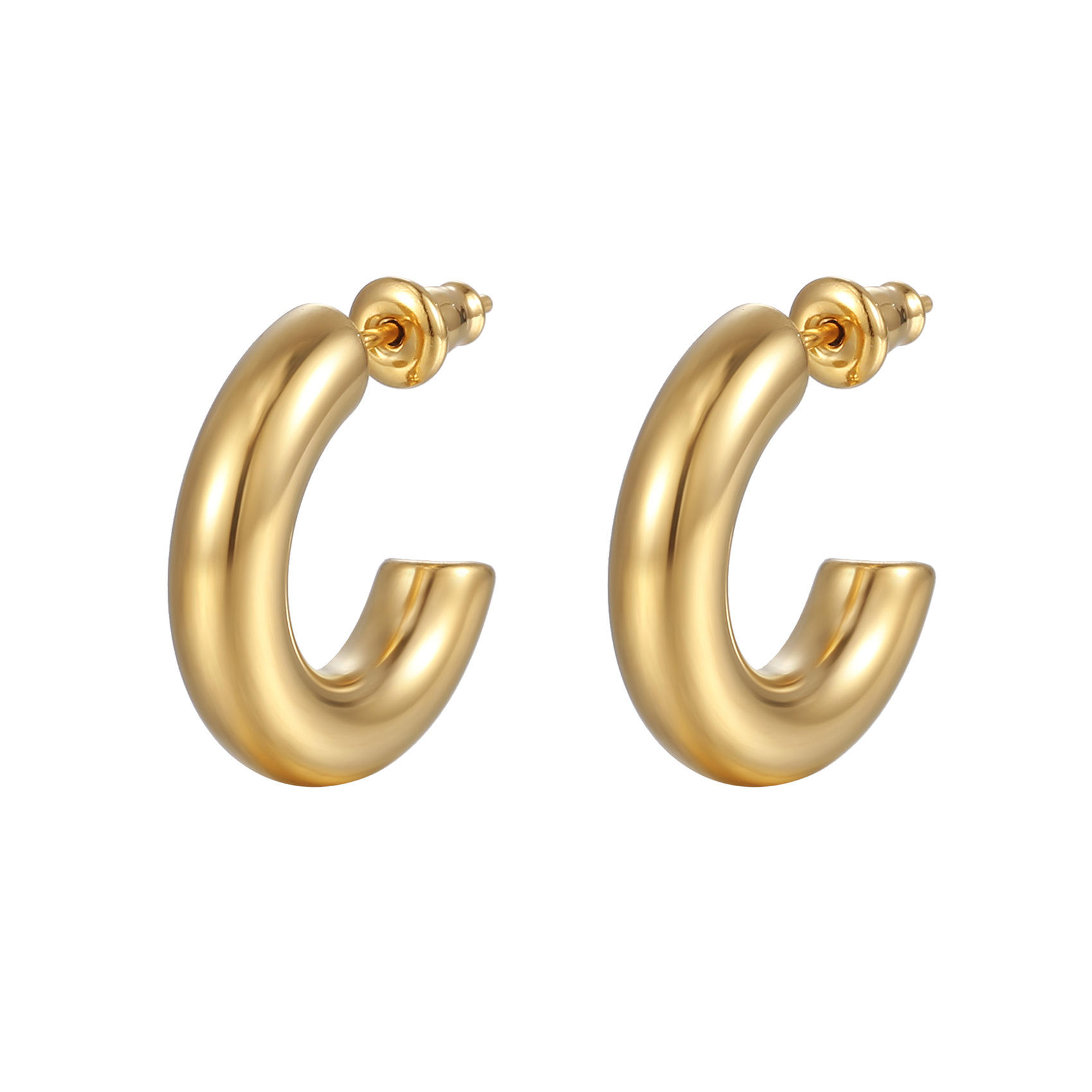 5.0*30MM Gold C-shaped Earrings