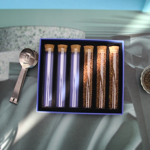 Logo Tùy Chỉnh Sang Trọng Để Làm Quà Tặng Ống ThủY Tinh Bộ Hộp Đựng Trà Đậu Vani - Product Image 4