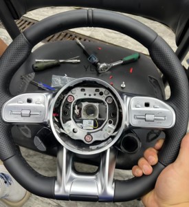 Volante de Fibra de Carbono para <span class=keywords><strong>Mercedes</strong></span> Benz Clase C <span class=keywords><strong>E</strong></span> G AMG G63 W204 S204 W212 <span class=keywords><strong>V212</strong></span> S212 W463, Volante con Luces LED - Product Image 2