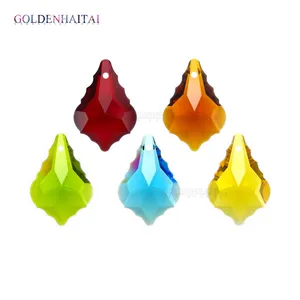 38mm Crystal Maple Leaf baroque Colored Chandelier Prism True Colorful Pendant for Hanging Decoration, Ornament Accessories