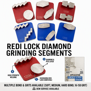 Meules diamantées Premium <span class=keywords><strong>Husqvarna</strong></span> Redi-Lock pour sols en béton |   Outils de meulage à liaison métallique pour le décapage et le nivellement des revêtements - Product Image 1
