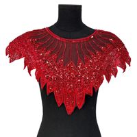 Applique perlée à coudre, col en dentelle à sequins, col brillant pour artisanat DIY, patch de col exquis pour vêtements féminins