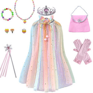 Cappa per ragazze da principessa per festa di compleanno di natale con corona di Tiara gioielli per bambine che si vestono in Costume - Product Image 3