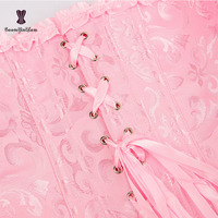 Corset rose classique vintage et haut sexy pour femmes bustier avec sous-vêtements grande taille Korset désossé à lacets