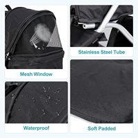 Am-azon Offre Spéciale pliable 3 roues vert portable chariot couche chariot animal de compagnie pour 2 Double chien parapluie poussette
