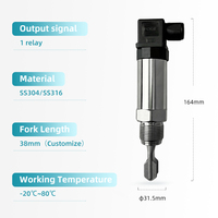 Capteur de niveau à fourche de petite taille en acier inoxydable, interrupteur à fourche, indice de protection IP65, précision de 0,1 %, 24 V CC/220 V CA pour eau, huile, produits chimiques