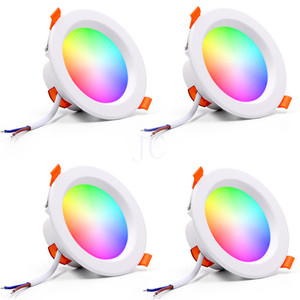 Plafonnier intensif <span class=keywords><strong>Led</strong></span> RGBW rond à intensité modulable, 7W, télécommande infrarouge, luminaire <span class=keywords><strong>de</strong></span> plafond encastré multicolore, change <span class=keywords><strong>de</strong></span> couleur, pour la <span class=keywords><strong>salle</strong></span> <span class=keywords><strong>de</strong></span> <span class=keywords><strong>bain</strong></span> ou la maison - Product Image 5