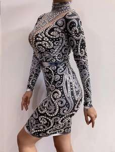 Novance Tiktok tendenza strass abito da Club per le donne Sexy festa di compleanno Auto Show da ballo da donna abiti da sera formale festa - Product Image 2