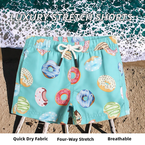 Shorts de plage décontractés de luxe à rayures imprimées, extensibles dans quatre directions, respirants, séchage rapide, pour la natation et le fitness en bord de mer – Collection été - Product Image 2