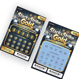 Anti-counterfeiting Design Lottery Tickets Scratch Card Offset Printed Art Coated <b>Gloss</b> varnish Printing Lottery Card - Product Image 5