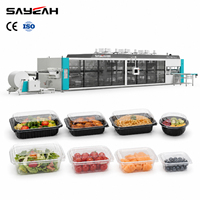 Automatische PP PET PS wegwerp voedselbakjes transparant deksel lunchbox plastic thermoformmachine