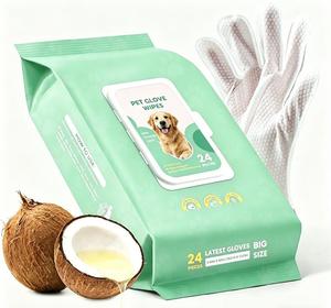 Gants <span class=keywords><strong>de</strong></span> toilettage pour chiens sans rinçage, marque privée, hypoallergéniques, lingettes <span class=keywords><strong>de</strong></span> <span class=keywords><strong>bain</strong></span> pour animaux éliminant les odeurs avec impression personnalisée - Product Image 2