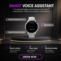 Montre connectée ET491 avec moniteur ECG pour femmes, écran HD de 1,32 pouce, appels Bluetooth, fréquence cardiaque, oxygène sanguin SpO2, assistant de chat IA