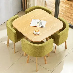 מכירה לוהטת עץ אוכל שולחן סט 4 כיסאות