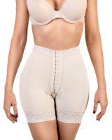 Taille haute crochet et contrôle du ventre des yeux Butt Lifter Zipper Crotch Shaper Shorts