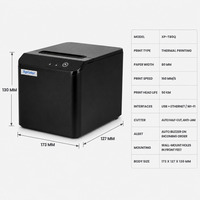 Imprimante thermique de reçus 80 mm avec coupe-papier automatique et alerte sonore, imprimante de tickets POS murale USB Ethernet pour restaurant et cuisine