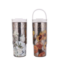 Botol Minum Tumbler Kopi Air Logam Titanium Dinding Ganda 710ML Pabrik GINT Thailand dengan Sedotan