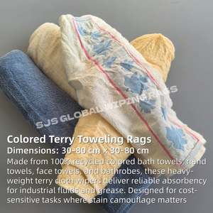 Trapos de Toalla de Algodón 100% Reciclado de Colores, Solución de Limpieza Industrial a Granel para Mantenimiento de Plantas - Product Image 2