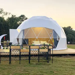 Salon tente En Plein Air Glamping domo Maison tentes maison Diamètre 6m Géodésique Glamping Dôme Tente Pour Camping Vente