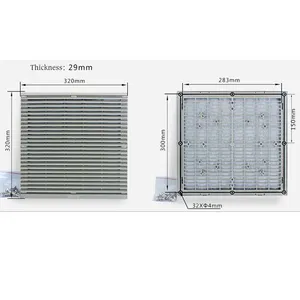 320x320mm 29mm 806 Panel tipi eksenel fan toz geçirmez hava filtresi