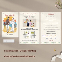 Invitation et carte de vœux de mariage créatives peintes à la main, style européen, papier nacré 350g, annonce de mariage