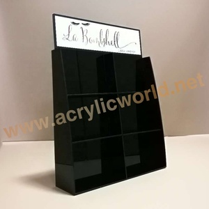 Custom <b>Black</b> Acrylic Nail <b>Polish</b> Display Stand Countertop Beauty Store Display Rack for Nail Products - Product Image 2