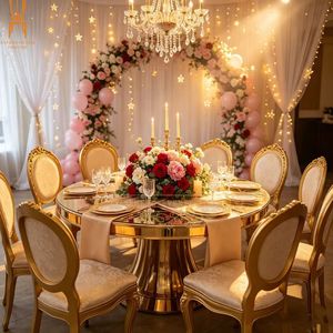 Silla de Banquete de Boda Estilo Luis XV con Rosas Talladas, Silla de Comedor para Eventos Tapizada en Resina Plástica Blanca y Dorada para <span class=keywords><strong>Alquiler</strong></span> en Fiestas - Product Image 4