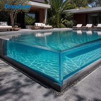 Mur de piscine en acrylique épais personnalisé Grandview, PMMA structurel, transmission de 93 %