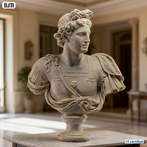 Buste en marbre européen sculpté à la main BSA pour la décoration intérieure de manoirs, maisons, jardins et utilisation extérieure - Product Image 1