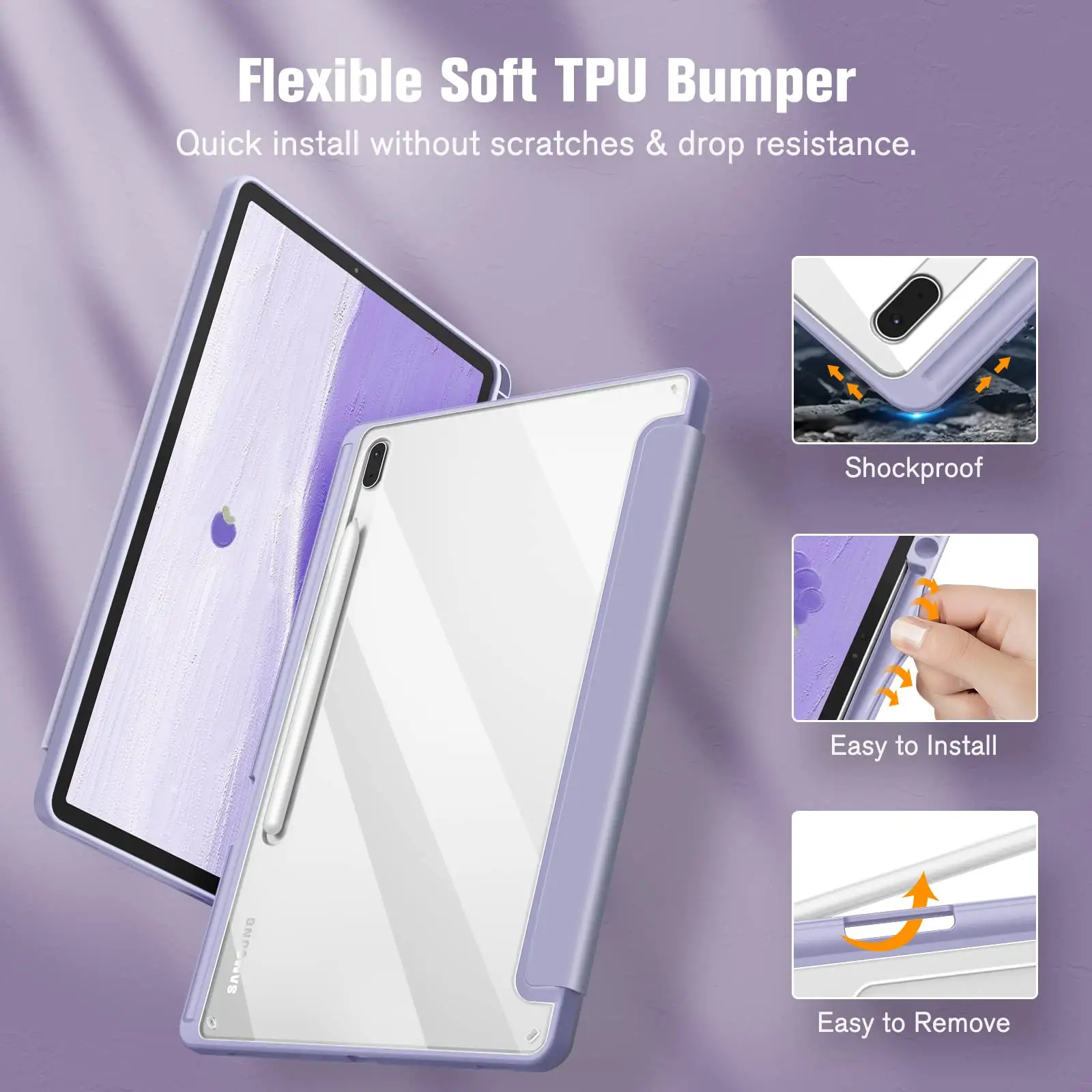 All'ingrosso per Samsung Galaxy Tab S9 Plus/S8 +/S7 FE/S7 + 12.4 pollici morbido gel di silice custodia per Samsung Tablet S9 + 2023 12.4"