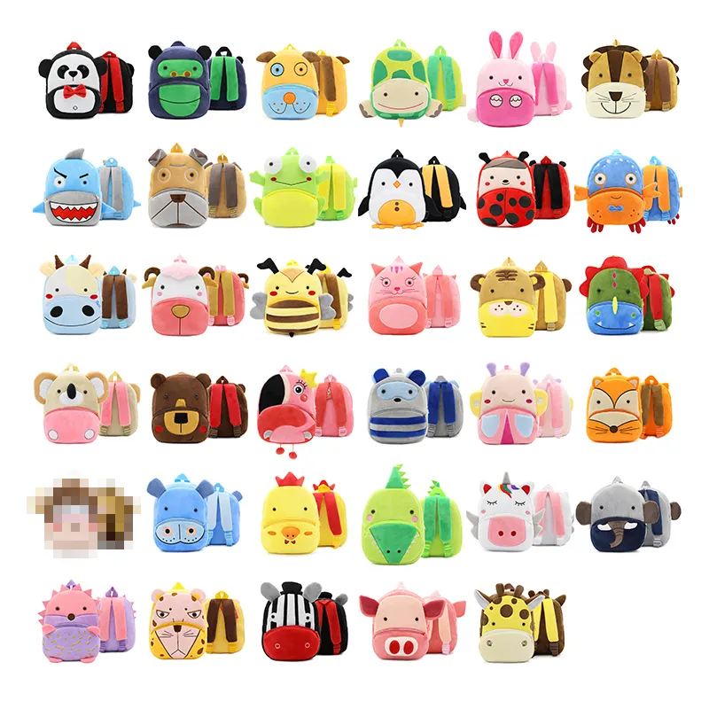 Listo para enviar Nuevo diseño Animal relleno de felpa Niños Mochila escolar Elefante Felpa Niños Bolsas Animal Felpa Mochila para niños