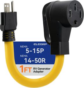 Cable Adaptador para RV ELEGRP de 15 a 50 Amperios, Convertidor Eléctrico, Adaptador de Cable de Alimentación para RV de Alta Resistencia para Remolques de Viaje - Product Image 1