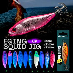 Nuevo OEM 50mm/55mm calamar Jigs Señuelos de Pesca flotante <span class=keywords><strong>Sutte</strong></span> UV EGING pulpo <span class=keywords><strong>EGI</strong></span> sepia mar Señuelos de Pesca cebos duros - Product Image 2