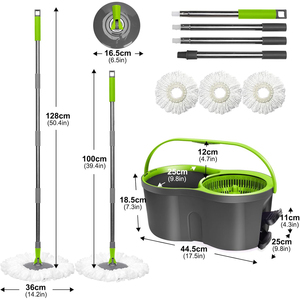 Customized Hot Deals Wholesale Magic Spin 360 Microfiber Mop with Cleaning Mop and Steel Twisted Pole Mop Durable - Product Image 2