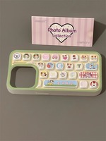 Dessin animé drôle clavier stéréoscopique étui de téléphone pour iPhone 16 16PM 15 15PM 14 13Pro 12 coque irrégulière coque de protection à la mode