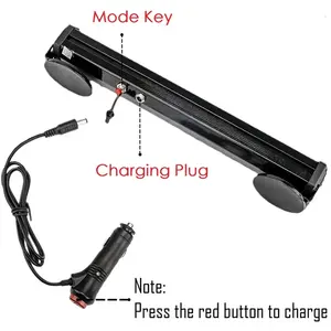 12LED Magnétique Voiture Lumières Stroboscopiques Voyant d'Avertissement Led Stroboscopique Aimant Toit Danger Flash 12V Rechargeable avec <span class=keywords><strong>Batterie</strong></span> 4000mAh - Product Image 3